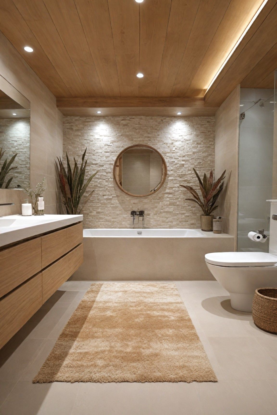 Hotel-Style Bathroom Suite with Floating Quartz Counter & Soft-Close Drawers #19